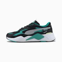 Mercedes AMG Petronas RS-X Men's Sneakers, Black-Spectra Green-White Puma White Sneakers, Mercedes Ml350, Mercedes Amg Petronas, Amg Petronas, Sport Automobile, Sneakers Puma, Black Puma, Puma Suede, Puma Sneakers