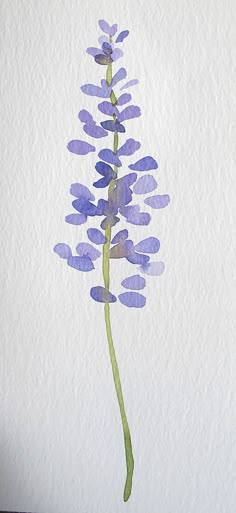 a watercolor painting of a purple flower