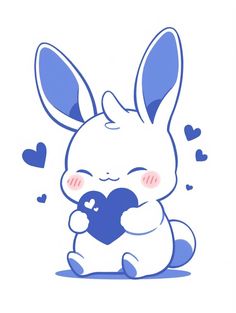 a rabbit holding a heart in its paws