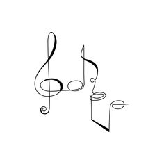 two musical notes are connected to one another