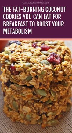 Fat Burning Breakfast, Menu Sarapan Sehat, Breakfast Cookies Healthy, Breakfast Easy, Coconut Cookies, Recipes Breakfast, Idee Pasto Sano, Diet Keto