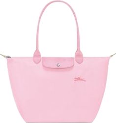 Pink Bags For School, Longchamp Pink Le Pliage, Long Champ Le Pliage Large, Pink Longchamp Bag, Longchamp Le Pliage Large, School Wishlist, Nylon Tote Bag, Longchamp Bag, Dream Bags