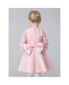 Shop online a line satin short pink flower girl dress with puffy sleeve jacket for less. Free Shipping and Custom-made. Pro since 2009. Dress Brokat Anak, Pink Flower Girl Dress, Delicate Gown, Vip Dress, Pink Flower Girl, Blythe Doll Dress, Dresses A Line, Pink Flower Girl Dresses