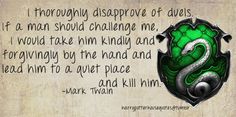 a green and black dragon with a quote from mark twain