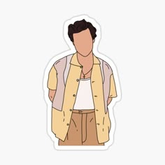 a sticker of a man with his hands in his pockets