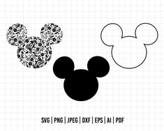 mickey mouse head svg files for cutting and cricting with the silhouettes