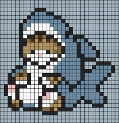 a cross stitch pattern with an image of a cat