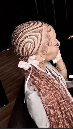 🎀👩🏾‍🦰 Big Scalp Braids For Black Women, Intricate Hairstyles Braids, Feed In Braids Color Hair, Cute Scalp Braid Hairstyles, Two Braids Hairstyle Black Women With Curls, Creative Feed In Braids, Braided Hairstyles Feed In Braids, Stitch Braids With Design And Curls, Alicia Keys Braids With Color