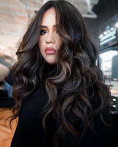 Espresso Brown Hair with Partial Balayage Partial Balayage, Balayage Blond, Blond Balayage, Dark Hair With Highlights, Brunette Balayage Hair