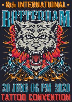 an event poster for the 30th international rotterman tattoo convention