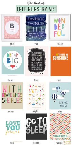 the best nursery art printables for your child's room or playroom