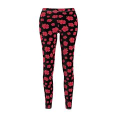 Woman's Leggings Floral Print for Her Leggings with Summer Print Floral Gift for Her Yoga Leggings Fun Pink Flower Theme Leggings Cozy pants   .: 95% Polyester brushed suede 5% Spandex .: Skinny fit .: Tagless .: White thread color .: Runs true to size .: NB! Black color prints may appear in a greyish tone .: Assembled in the USA from globally sourced parts Stretch Floral Print Leggings, Floral Print Leggings For Spring Loungewear, Fitted Floral Print Leggings For Loungewear, Casual Floral Print Leggings For Loungewear, Cozy Pants, Yoga Legging, Flower Theme, Legging Outfits, Floral Leggings