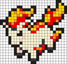 a cross stitch pattern with an image of a woman's face in red, yellow and black