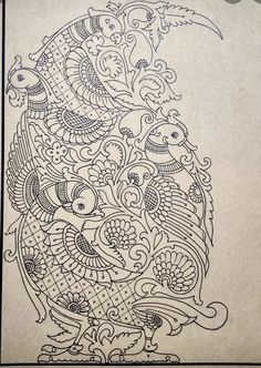 an intricately designed drawing on paper