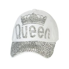 A stylish and high quality option perfect for any time of day and year. Size: One Size.  Color: White.  Gender: female.  Age Group: adult. White Adjustable Baseball Cap With Flat Crown, White Baseball Cap With Letter Print And Curved Visor, White Curved Brim Baseball Cap With Mesh Back, White Baseball Cap With Mesh Back, Rhinestone Baseball Cap One Size, Distressed Baseball Cap, Time Of Day, Cloth Bags, Baseball Cap