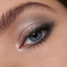 Silver Eyeshadow Looks, Luxury Eyeshadow Palette, Lisa Eldridge Makeup, Luxury Eyeshadow, Neutral Makeup Look, Grey Eye Makeup, Taupe Eyeshadow, Silver Eye Makeup, Dark Blue Eyes