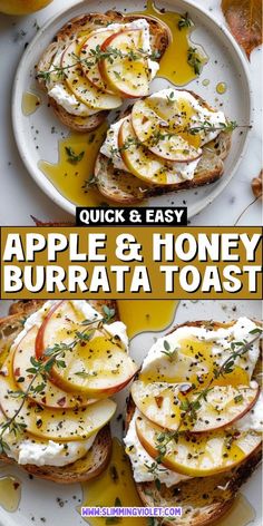 an image of apple and honey burrata toast