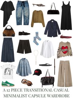 A 12 Piece Transitional Casual Minimalist Capsule Wardrobe - livelovesara 10 Piece Wardrobe, Minimal Wardrobe, Models Off Duty Style, Minimalist Summer, Jeans With Heels, Summer Capsule