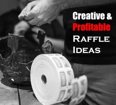 the cover of creative and printable raffle ideas, featuring two rolls of toilet paper