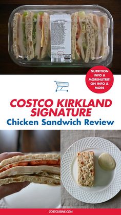 the costco kirkland signature chicken sandwich review is shown in this ad