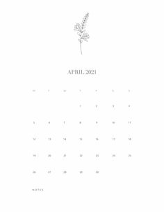 a calendar with a flower on it