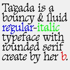 there is a typeface with different colors on it