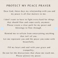 a poem written in the language protect my peace prayer