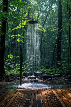 Enchanted Forest Shower 🌿 Outdoor Bathroom Design, Dream Bath, Outdoor Bath, In The Middle Of Nowhere, Middle Of Nowhere, Outdoor Bathrooms, Tiny Houses For Sale, Modern Cabin, Tiny House Design