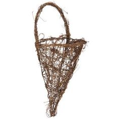 a basket made out of twigs on a white background