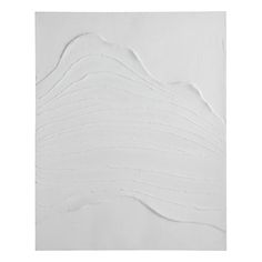 an abstract white painting with wavy lines