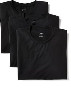 Pack includes 3 crew-neck tees.  Rib-knit crew-neck.  Short sleeves.  Go-Dry moisture-wicking technology helps keep you dry and comfortable.  Pieced trim inside neck for added durability.  Tag-free for added comfort.  Basic Multi Pack only: 100% cott Black Tshirt Men, Toddler Boy Fashion, Black Jack, Old Navy Men, Jack Black, Business Card Mock Up, Mens T Shirts, Crew Neck Tee, Chest Size