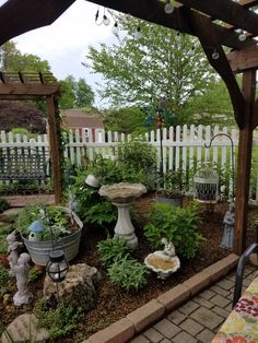 an outdoor garden with lots of plants and flowers