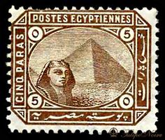 an egyptian postage stamp with the image of egypt's queen nefere and pyramids