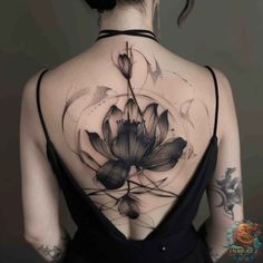 Sacred Geometry Flower Tattoo, Lotus Coverup Tattoo, Lotus Tattoo Black, Grey Flower Tattoo, Black And Grey Flower Tattoo, Big Cover Up Tattoos, Abstract Flower Tattoos, Black Lotus Tattoo, Black Flowers Tattoo