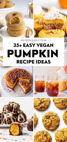 pumpkin recipes and desserts with text overlay