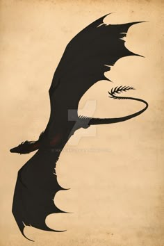 a black dragon flying through the air