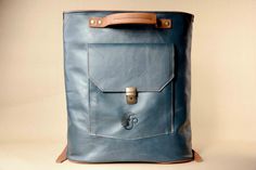 Leather Backpack by Pickpocket - Pickpocket Bags - Travel Backpack Blue Backpack, Travel Backpack