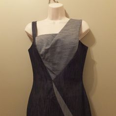 Fabulous Dina Bar-El Color-Block Dress. Gray/Black. Fitted Bust, Waist And Hip Accentuate Your Curves. 13" Back Zipper. Unlined Skirt. 97% Cotton/3% Spandex. Fabric Has Nice Stretch And Sculpts Body. 39" Length From Shoulder To Hemline. Size Small. Upcycle Clothing, Block Dress, Colorblock Dress, Upcycle Clothes, Spandex Fabric, Color Blocking, Color Block, Design Ideas, Spandex