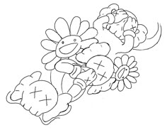 an image of a cartoon character with flowers