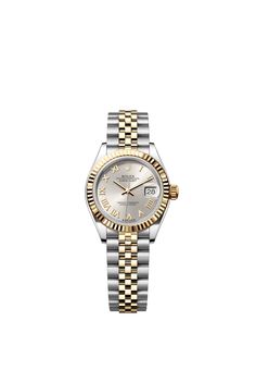 Discover the Lady-Datejust watch in Oystersteel and yellow gold on the Official Rolex Website Model: m279173-0005 Rolex Wrist Watch, Swiss Luxury Watches, Wedding Band Sets, Oyster Perpetual, White Dial