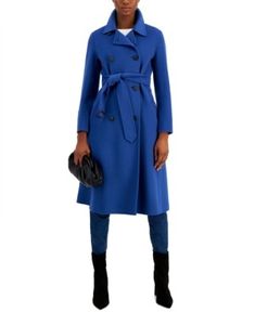 Blue Trench Coat, Teal Sapphire, Weekend Max Mara, Wool Blend Coat, Long Coat, Harrods, Clothes For Sale, Timeless Fashion