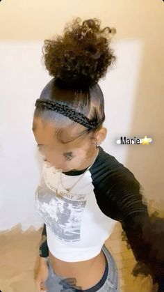 2 Buns With Braids Natural Hair, Natural Hair Styles For School Teen, Plat Bun Hairstyles, Braids With Ponytail Natural Hair, Slick Back With Butterfly Braid, Fishtail Braid Hairstyles Natural Hair, Homecoming Natural Hairstyles, Hairstyles With Real Hair Black Women, Two Puff Balls Hairstyle Natural Hair