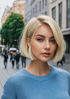 Bob 2023, Blond Bob, Hair Curling Tips, Hair Inspiration Short, Birthday Hair, Blonde Hair Shades, Hair Tattoos, Sassy Hair, Short Straight Hair