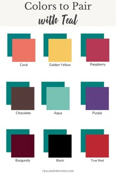 the color scheme for colors to pair with teal