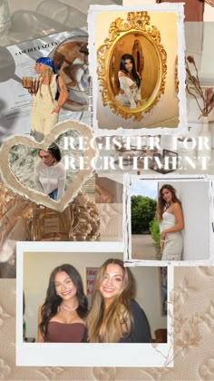 a collage of photos with the words resection written in white and gold on it