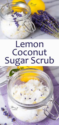 Coconut Sugar Scrub, Diy Body Scrub Recipes, Diy Sugar Scrub Recipe, Salt Scrubs, Lavender Sugar Scrub, Scrub Diy, Body Scrub Recipe, Sugar Scrub Homemade, Homemade Scrub