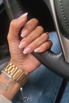 Sheer Nails | 2024 Nail Trends, sheer nails, 2024 nails, classy nails, nude nails Sheer Nails, Basic Nails, Popular Nails, Bridal Nails, Prom Nails, Short Acrylic Nails, Square Nails