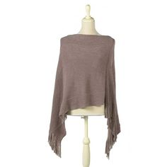 This Wrap Will Add a Touch Of Grace To Any Casual Day;Warm & Stylish Light Brown Triangle Shawl. omfortable & Durable: 100% Acrylic soft fabric blend makes for a long lasting garment that won't shrink and keeps its color longer. The one size sweater shawl fits most, can easily be worn with everything in your wardrobe. Covers Your Front, Rear & Shoulders Leaving Most Of Your Arms Free To Move. Makes An Excellent Choice On Chilly Days. One Size Fits Most Women. The color blocked styling makes for Beige Knit Poncho, One-size Beige Knit Poncho, One Size Knit Poncho With Fringe, Beige Knit Poncho One Size, Brown Knitted Poncho, Winter Poncho, Sweater Shawl, Triangle Shawl, Knitted Shawl