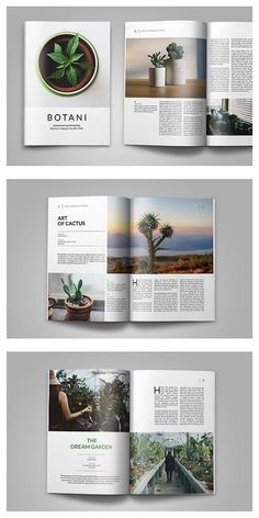 an open magazine with plants in it