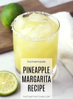 the homemade pineapple margarita recipe is ready to be eaten